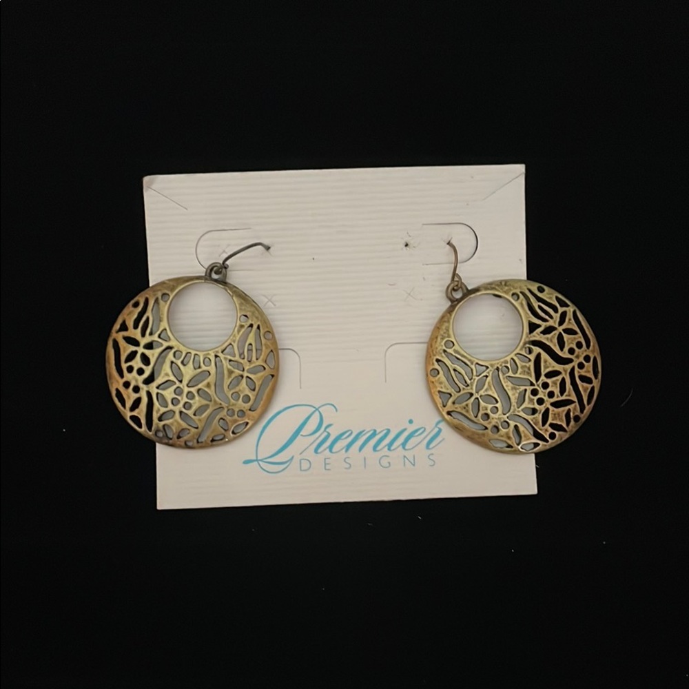 Premier Designs Gold Filigree Earrings